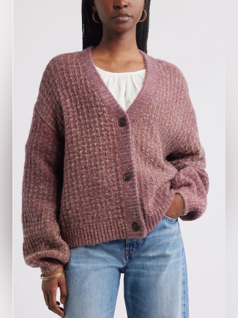 NEW…Treasure & Bond Textured V-Neck Cardigan Sweater